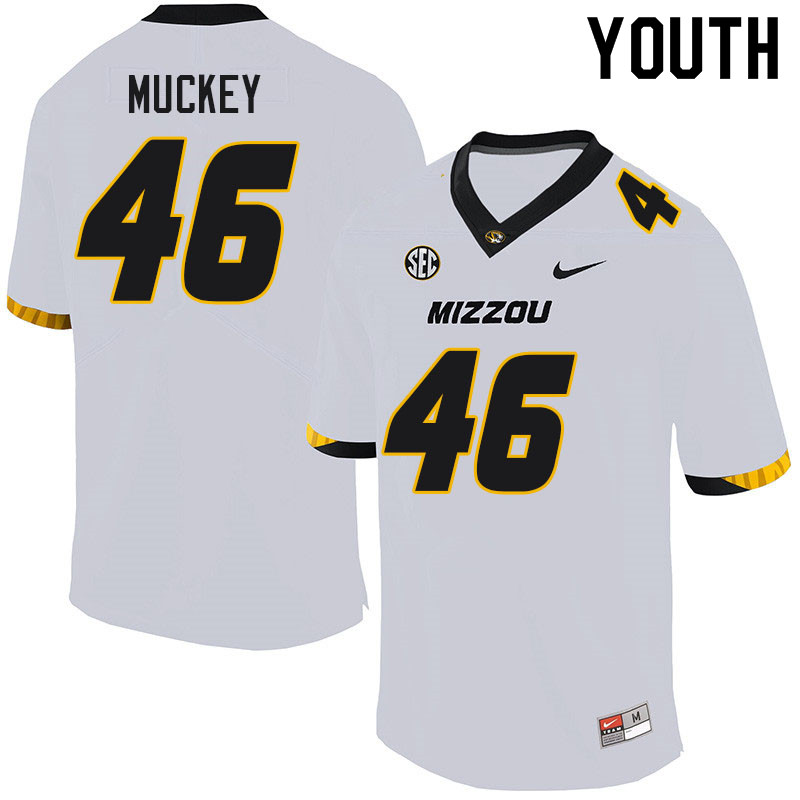 Youth #46 Logan Muckey Missouri Tigers College Football Jerseys Sale-White